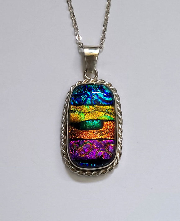 Sterling Silver Dichroic Glass Pendant