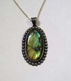 Sterling Silver Labradorite Large Pendant