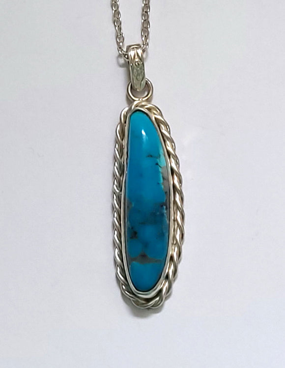 Bisbee Rare Turquoise Sterling Silver Pendant