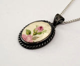 Coquette Sterling Silver Pendant Antique Alfred Meakin Leamington Rose