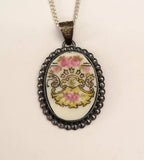 Coquette Sterling Silver Cameo Pendant Antique M. Redon Limoges Porcelain