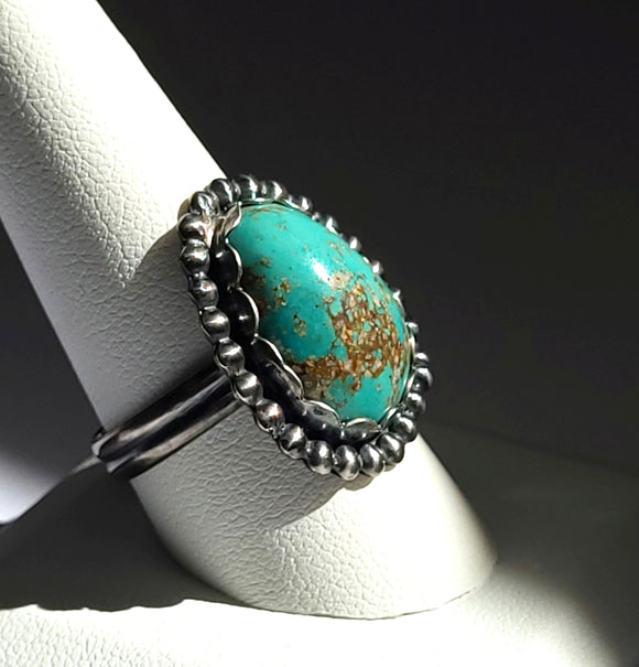 Lone Mountain Turquoise STERLING SILVER Ring JILLIAN VO Made In USA