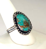 Lone Mountain Turquoise STERLING SILVER Ring JILLIAN VO Made In USA