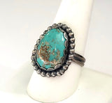 Lone Mountain Turquoise STERLING SILVER Ring JILLIAN VO Made In USA