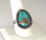 Lone Mountain Turquoise STERLING SILVER Ring JILLIAN VO Made In USA