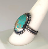 Lone Mountain Turquoise STERLING SILVER Ring JILLIAN VO Made In USA