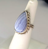 Blue Lace Agate STERLING SILVER Ring JILLAN VO Made In USA