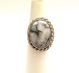 White Turquoise Sterling Silver Ring JILLIAN VO Made In USA