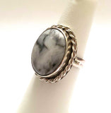 White Turquoise Sterling Silver Ring JILLIAN VO Made In USA