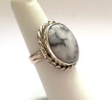 White Turquoise Sterling Silver Ring JILLIAN VO Made In USA