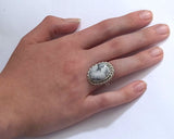 White Turquoise Sterling Silver Ring JILLIAN VO Made In USA