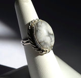 White Turquoise Sterling Silver Ring JILLIAN VO Made In USA