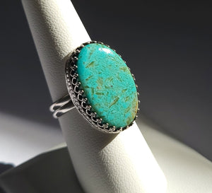 Kingman Turquoise Sterling Silver Ring JILLIAN VO Made In USA