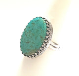 Kingman Turquoise Sterling Silver Ring JILLIAN VO Made In USA