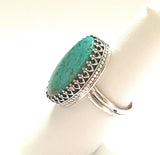 Kingman Turquoise Sterling Silver Ring JILLIAN VO Made In USA