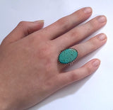 Kingman Turquoise Sterling Silver Ring JILLIAN VO Made In USA