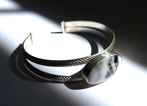 White Turquoise Sterling Silver Cuff Bracelet