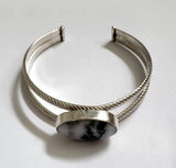 White Turquoise Sterling Silver Cuff Bracelet