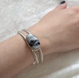 White Turquoise Sterling Silver Cuff Bracelet