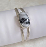 White Turquoise Sterling Silver Cuff Bracelet