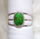 Inlay Turquoise Variscite Copper Sterling Silver Cuff Bracelet