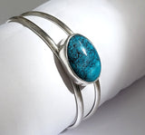 Kingman Web Turquoise Sterling Silver Cuff Bracelet