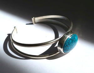 Kingman Web Turquoise Sterling Silver Cuff Bracelet