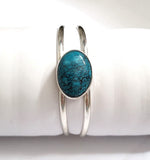 Kingman Web Turquoise Sterling Silver Cuff Bracelet