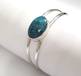 Kingman Web Turquoise Sterling Silver Cuff Bracelet