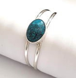 Kingman Web Turquoise Sterling Silver Cuff Bracelet