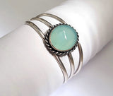 Blue Chalcedony Sterling Silver Cuff Bracelet