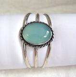 Blue Chalcedony Sterling Silver Cuff Bracelet