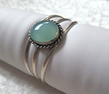 Blue Chalcedony Sterling Silver Cuff Bracelet