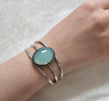 Blue Chalcedony Sterling Silver Cuff Bracelet