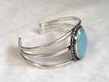 Blue Chalcedony Sterling Silver Cuff Bracelet