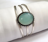 Blue Chalcedony Sterling Silver Cuff Bracelet