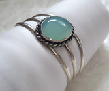 Blue Chalcedony Sterling Silver Cuff Bracelet