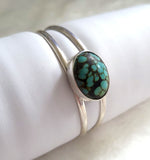 Tibetan Web Turquoise Sterling Silver Cuff Bracelet