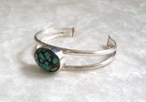 Tibetan Web Turquoise Sterling Silver Cuff Bracelet