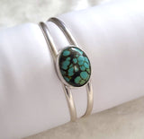 Tibetan Web Turquoise Sterling Silver Cuff Bracelet