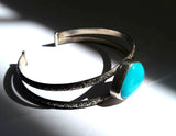 Sleeping Beauty Old Stock Turquoise Sterling Silver Cuff Bracelet