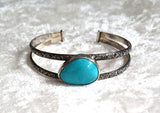 Sleeping Beauty Old Stock Turquoise Sterling Silver Cuff Bracelet