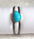 Sleeping Beauty Old Stock Turquoise Sterling Silver Cuff Bracelet