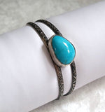 Sleeping Beauty Old Stock Turquoise Sterling Silver Cuff Bracelet