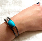 Sleeping Beauty Old Stock Turquoise Sterling Silver Cuff Bracelet