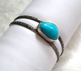 Sleeping Beauty Old Stock Turquoise Sterling Silver Cuff Bracelet