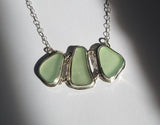 Beach Sea Glass Genuine Surf Tumbled Sterling Silver Necklace