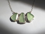 Beach Sea Glass Genuine Surf Tumbled Sterling Silver Necklace