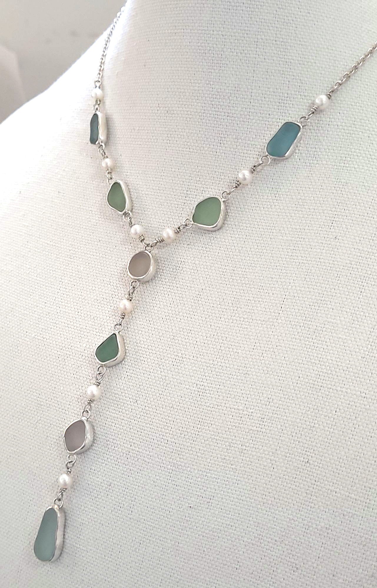 ★HARANG★ HR 337N_Stone from Ocean Necklace Grand 1 Aquamarine Necklace in 14k Gold (March)