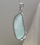 Sea Glass Genuine Surf Tumbled Sterling Silver Pendant